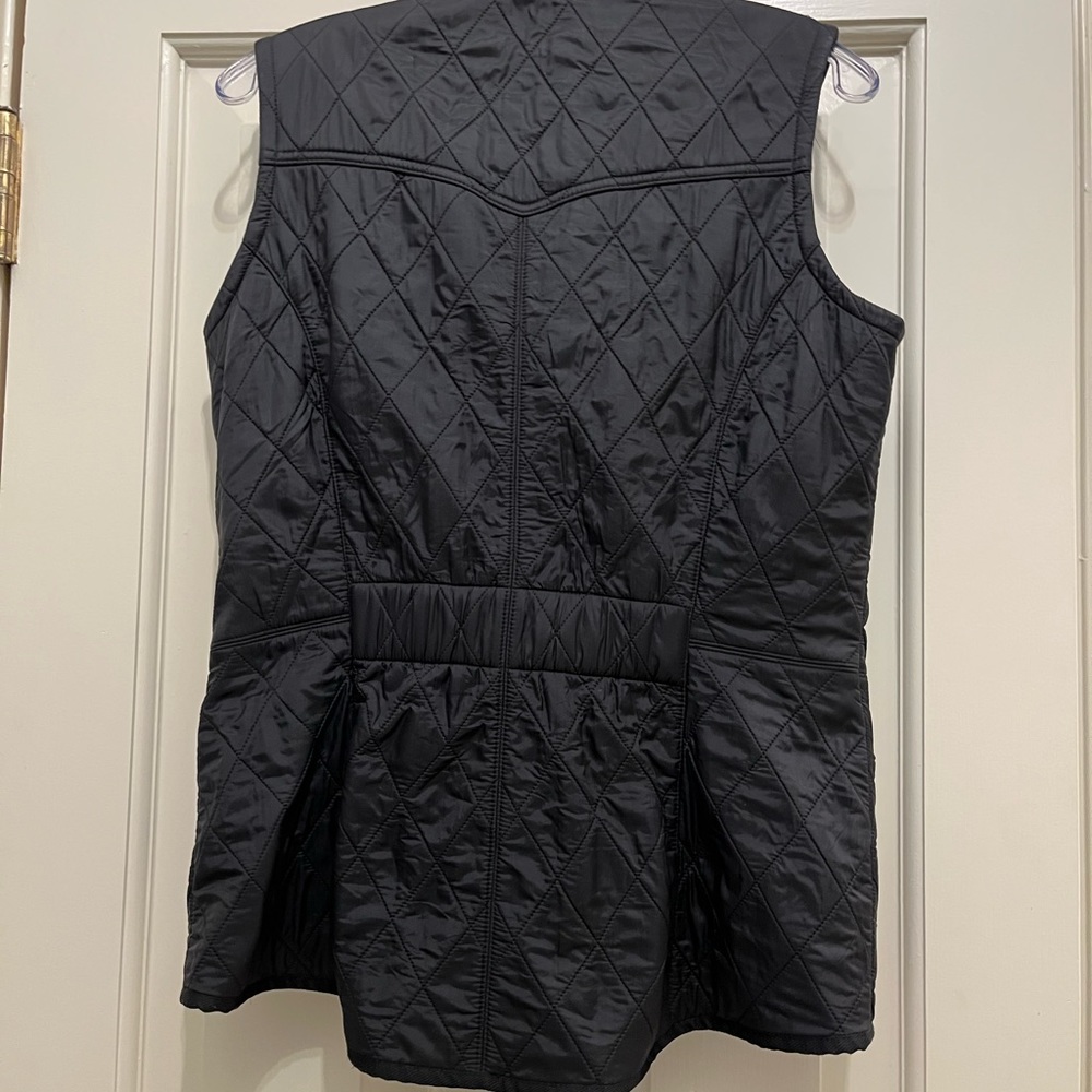 Women’s Black Barbour Calvary Fleece-Lined Vest, Size 8.